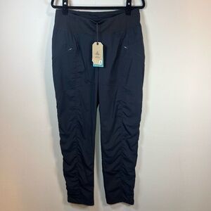 PrAna Womens Koen Pants Black UPF 50+ Stretch Zip Pockets Outdoor NEW Large Tall